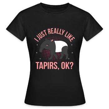 tapir - T-shirt Femme - noir - Devant - AI Model Female 172 dark (172cm)