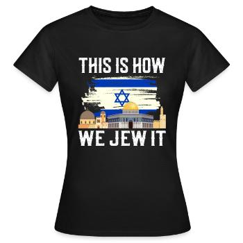 Israël - T-shirt Femme - noir - Devant - AI Model Female 172 dark (172cm)
