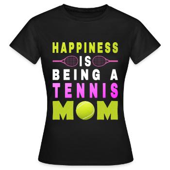 Happiness Is Being A Tennis Mom Life Tennis Mother - T-shirt Femme - noir - Devant - AI Model Female 172 dark (172cm)