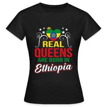 Ethiopia - Women's T-Shirt - black - Front - AI Model Female 172 dark (172cm)