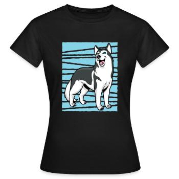 Husky - T-shirt Femme - noir - Devant - AI Model Female 172 dark (172cm)