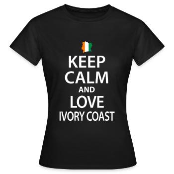 Côte d’Ivoire - T-shirt Femme - noir - Devant - AI Model Female 172 dark (172cm)
