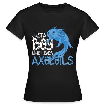 Amphibiens Saumon Amphibiens Cadeau Garçon Axolotl - T-shirt Femme - noir - Devant - AI Model Female 172 dark (172cm)