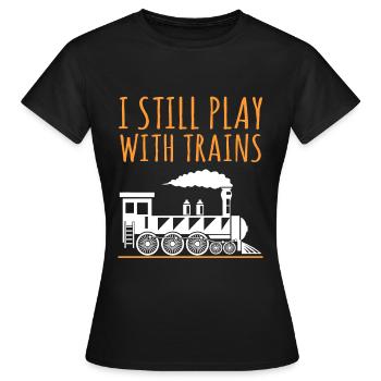 Train - T-shirt Femme - noir - Devant - AI Model Female 172 dark (172cm)