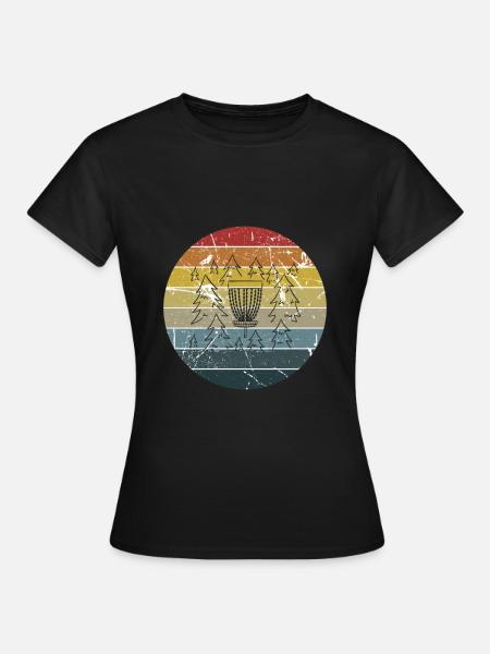 Disc Golf Retro Vintage - Dame-T-shirt - sort