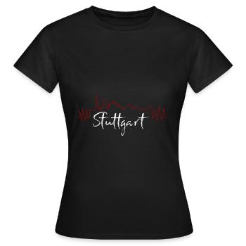 Stuttgart - T-shirt Femme - noir - Devant - AI Model Female 172 dark (172cm)
