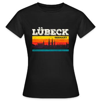 Lübeck - T-shirt Femme - noir - Devant - AI Model Female 172 dark (172cm)