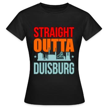 Duisburg - Frauen T-Shirt - Schwarz - Vorne - AI Model Female 172 dark (172cm)