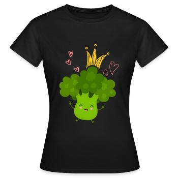 Brocolis - T-shirt Femme - noir - Devant - AI Model Female 172 dark (172cm)