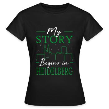 Heidelberg - T-shirt Femme - noir - Devant - AI Model Female 172 dark (172cm)