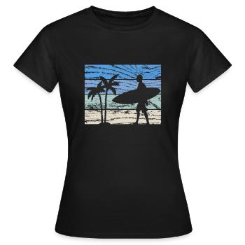 Surfen Surfer - Frauen T-Shirt - Schwarz - Vorne - AI Model Female 172 dark (172cm)