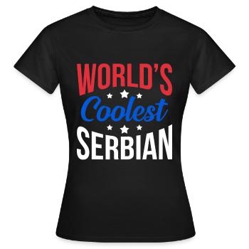 Serbien - Frauen T-Shirt - Schwarz - Vorne - AI Model Female 172 dark (172cm)