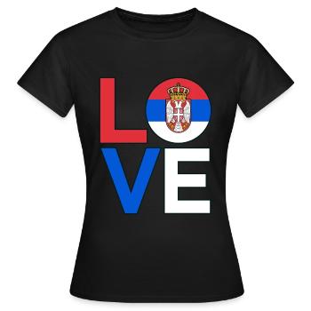 Serbien - Frauen T-Shirt - Schwarz - Vorne - AI Model Female 172 dark (172cm)