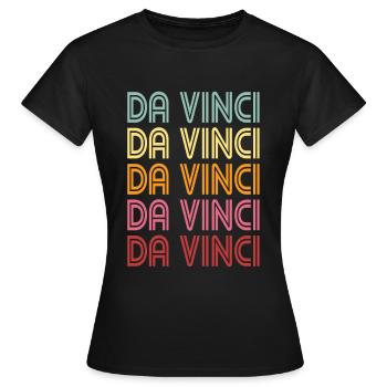 Léonard de Vinci - T-shirt Femme - noir - Devant - AI Model Female 172 dark (172cm)