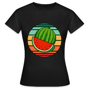 Wassermelone - Frauen T-Shirt - Schwarz - Vorne - AI Model Female 172 dark (172cm)