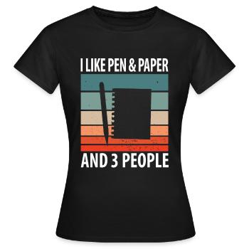 Stylo & Papier - T-shirt Femme - noir - Devant - AI Model Female 172 dark (172cm)