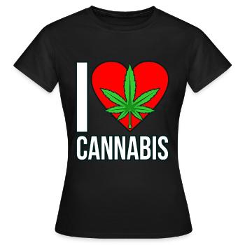 Cannabis - T-shirt Femme - noir - Devant - AI Model Female 172 dark (172cm)