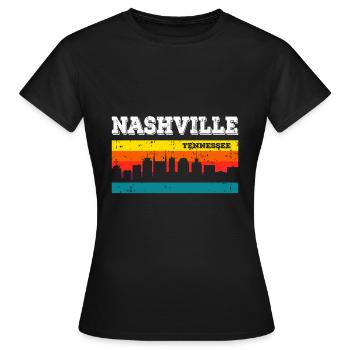 Nashville (Tennessee) - T-shirt Femme - noir - Devant - AI Model Female 172 dark (172cm)