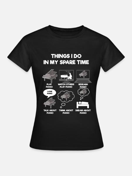 Piano Klavier - Frauen T-Shirt - Schwarz