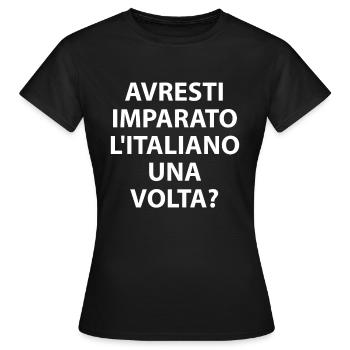 Italian - Women's T-Shirt - black - Front - AI Model Female 172 dark (172cm)