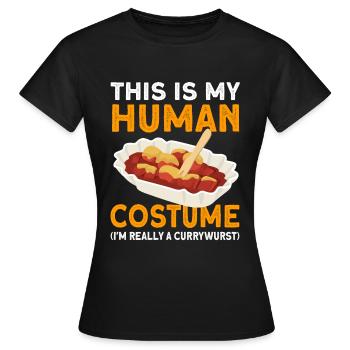 Currywurst Saucisse comestible Cadeau - T-shirt Femme - noir - Devant - AI Model Female 172 dark (172cm)