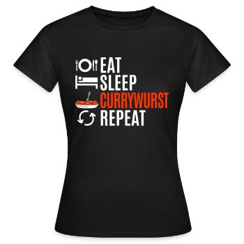 Currywurst Fans Cadeau de nourriture - T-shirt Femme - noir - Devant - AI Model Female 172 dark (172cm)
