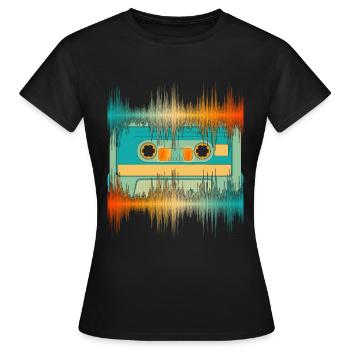 Equalizer Sound Technology Gift Cassette Soundwave - T-shirt Femme - noir - Devant - AI Model Female 172 dark (172cm)