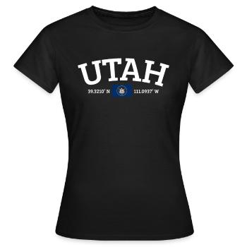Utah - Frauen T-Shirt - Schwarz - Vorne - AI Model Female 172 dark (172cm)