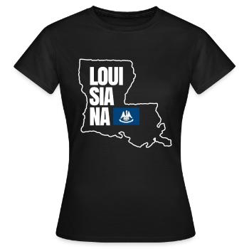 Louisiana Home Travels Geschenk - Frauen T-Shirt - Schwarz - Vorne - AI Model Female 172 dark (172cm)