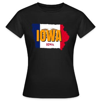 Cadeau d’un résident de l’Iowa - T-shirt Femme - noir - Devant - AI Model Female 172 dark (172cm)