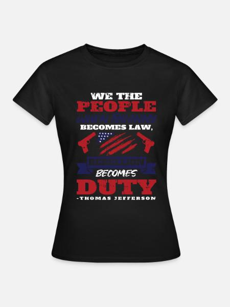 Thomas Jefferson - Frauen T-Shirt - Schwarz