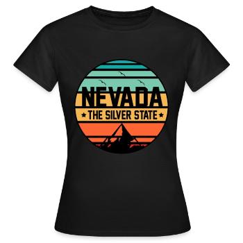 Nevada Das Silberne Staatsgeschenk - Frauen T-Shirt - Schwarz - Vorne - AI Model Female 172 dark (172cm)
