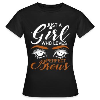 Augenbrauen Kosmetikerin Geschenk Brow Artist - Frauen T-Shirt - Schwarz - Vorne - AI Model Female 172 dark (172cm)