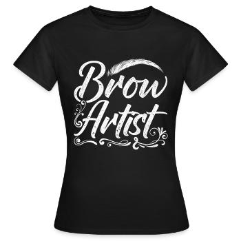 Augenbrauen Kosmetikerin Geschenk Brow Artist - Frauen T-Shirt - Schwarz - Vorne - AI Model Female 172 dark (172cm)