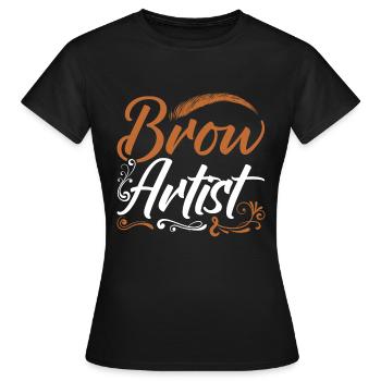 Augenbrauen Kosmetikerin Geschenk Brow Artist - Frauen T-Shirt - Schwarz - Vorne - AI Model Female 172 dark (172cm)