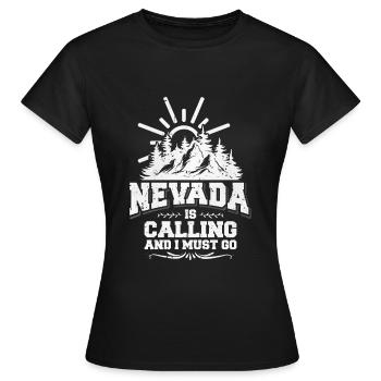 Nevada Geschenkidee - Frauen T-Shirt - Schwarz - Vorne - AI Model Female 172 dark (172cm)