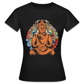 Hindouisme Mandala Méditation Cadeau Bouddha - T-shirt Femme - noir - Devant - AI Model Female 172 dark (172cm)