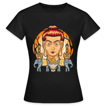 Hindouisme Spiritualité Cadeau Yoga Bouddha - T-shirt Femme - noir - Devant - AI Model Female 172 dark (172cm)