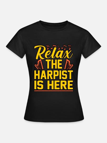 Harfe - Frauen T-Shirt - Schwarz