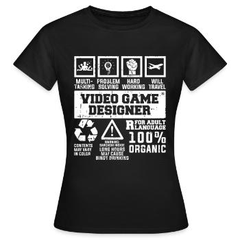 Video Game Designer - Frauen T-Shirt - Schwarz - Vorne - AI Model Female 172 dark (172cm)