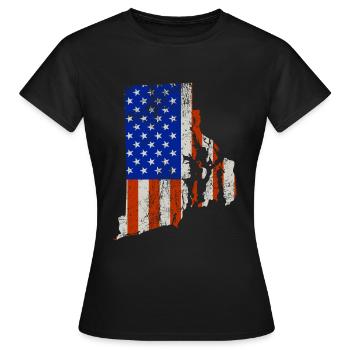 Rhode Island Home Usa flaggen geschenk - Frauen T-Shirt - Schwarz - Vorne - AI Model Female 172 dark (172cm)