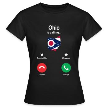 Besuch In Ohio Gift - Frauen T-Shirt - Schwarz - Vorne - AI Model Female 172 dark (172cm)