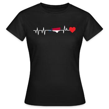 North Carolina herzschlag geschenk - Frauen T-Shirt - Schwarz - Vorne - AI Model Female 172 dark (172cm)