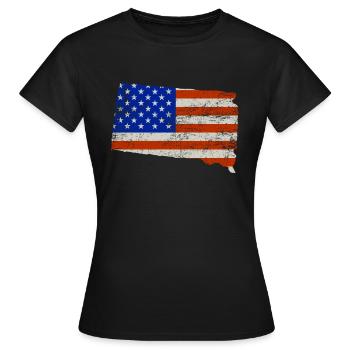 Dakota du Sud Home Usa drapeau cadeau - T-shirt Femme - noir - Devant - AI Model Female 172 dark (172cm)