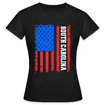 Cadeau du drapeau de Caroline du Sud usa - T-shirt Femme - noir - Devant - AI Model Female 172 dark (172cm)