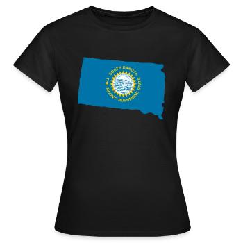 Cadeau de voyage dans le Dakota du Sud - T-shirt Femme - noir - Devant - AI Model Female 172 dark (172cm)
