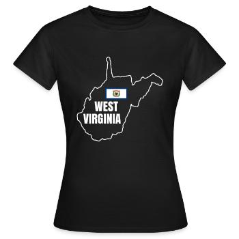 West Virginia Pride Geschenk - Frauen T-Shirt - Schwarz - Vorne - AI Model Female 172 dark (172cm)