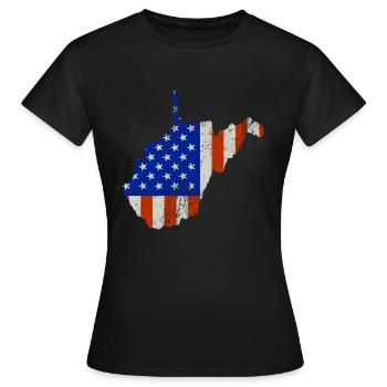 West Virginia Home Usa flag gift - Women's T-Shirt - black - Front - AI Model Female 172 dark (172cm)