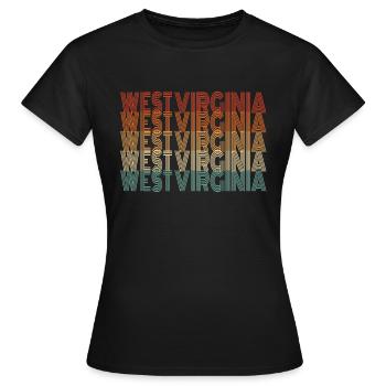 West Virginia Travels Geschenk - Frauen T-Shirt - Schwarz - Vorne - AI Model Female 172 dark (172cm)
