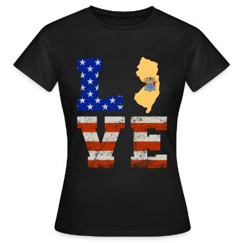 Liebes new jersey geschenk - Frauen T-Shirt - Schwarz - Vorne - AI Model Female 172 dark (172cm)